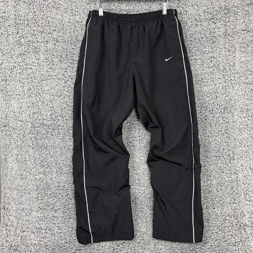 Vintage Y2K Nike Pants Mens Large Black Baggy Loose Fit Windbreaker Track